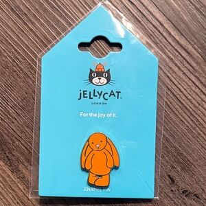 Jellycat Bright Orange Bunny Enamel Pin Authentic NWT